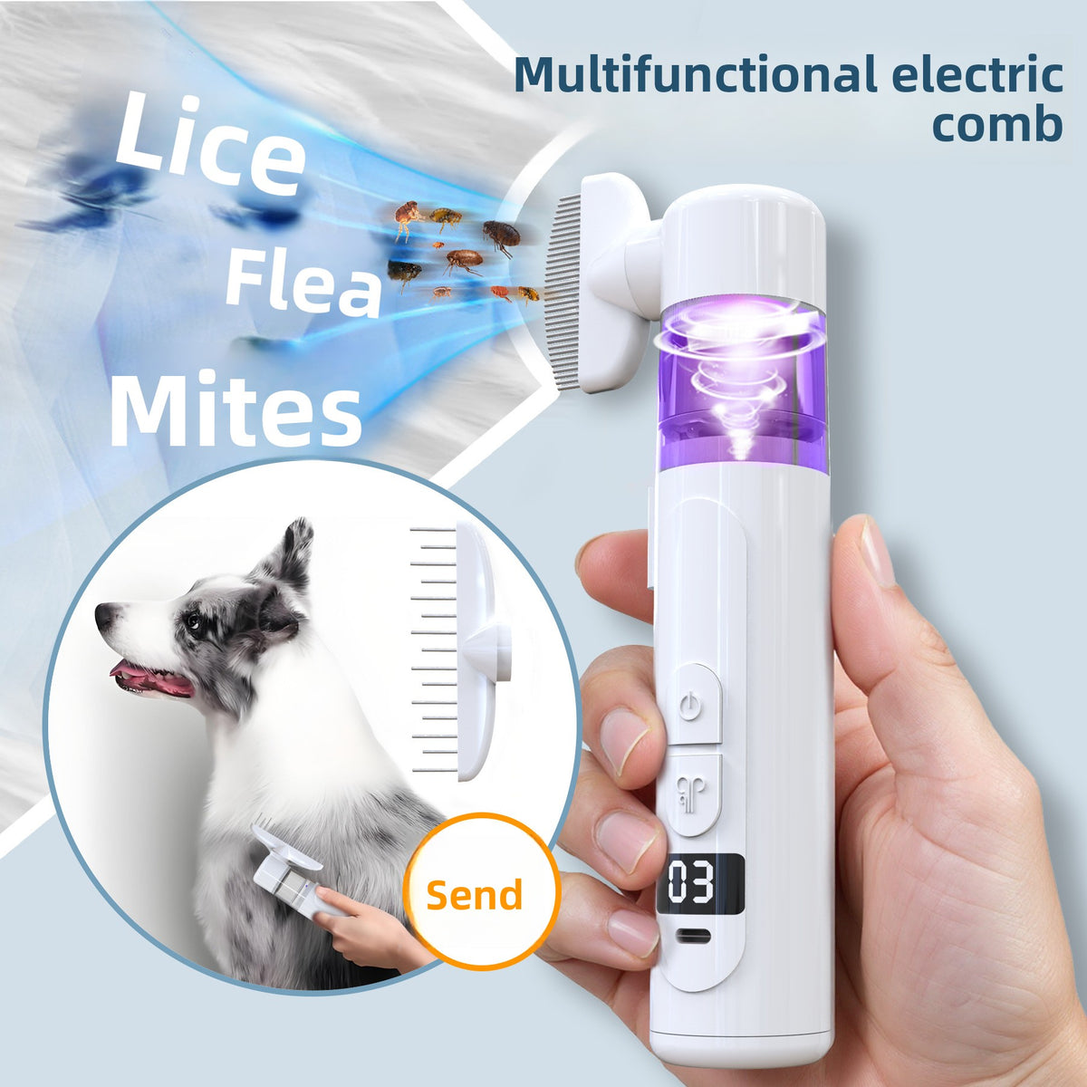 Quantum Grooming Wand: Electric Flea & Tangle Comb